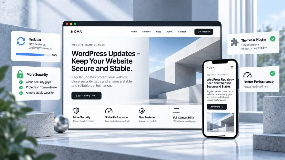 WordPress-Updates zur Verbesserung von Sicherheit, Stabilität und Performance einer Website