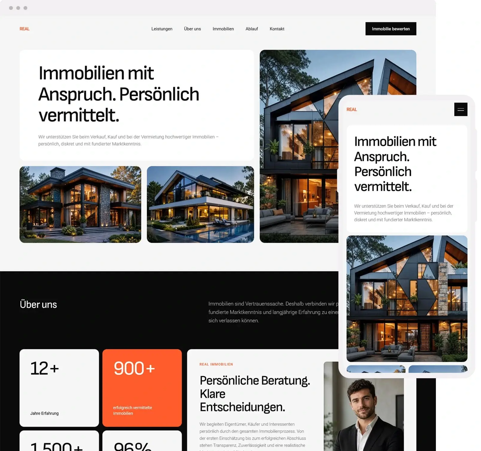Domera Immobilienmakler Website Vorlage Vorschau