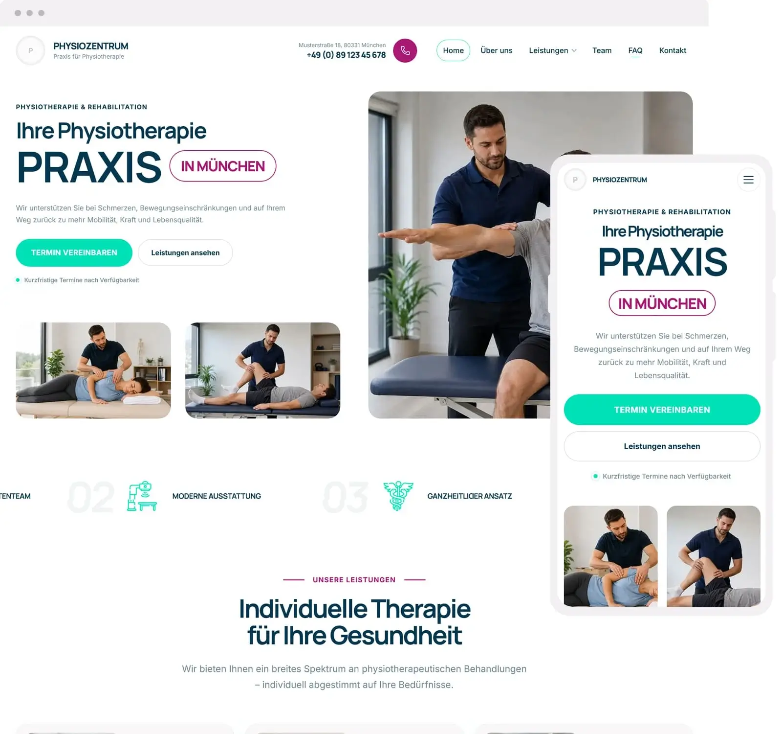 MovaCare Physiotherapie Website Vorlage