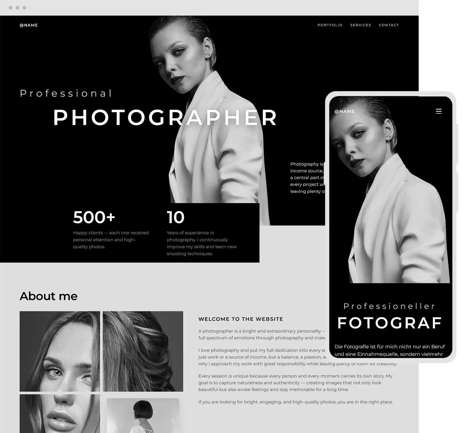 Noir template preview